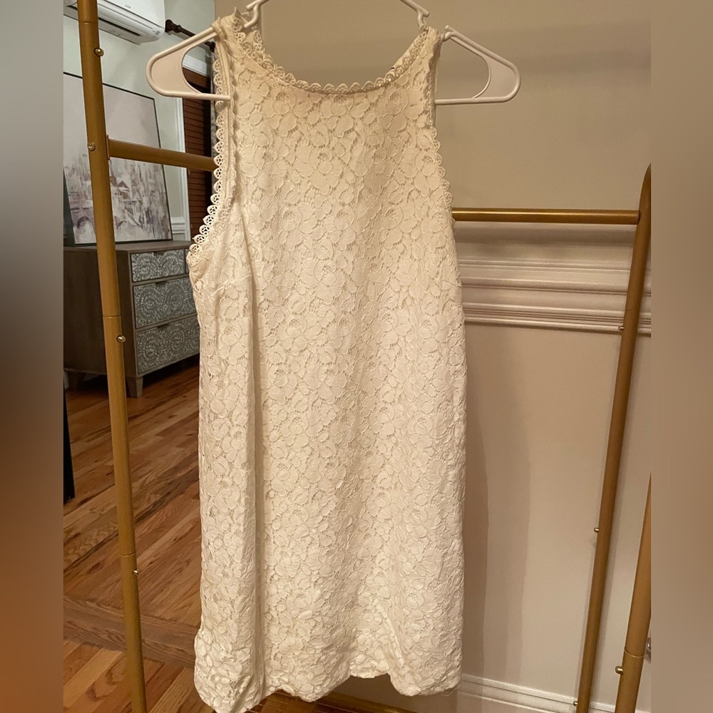 White lace mini dress